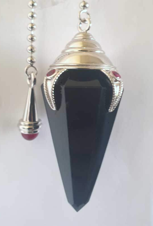 Article : Ésotérisme Pendule divinatoire de radiesthésie haute gamme professionnels radionique Pendule Machu-picchu l’obsidienne noir rubis.